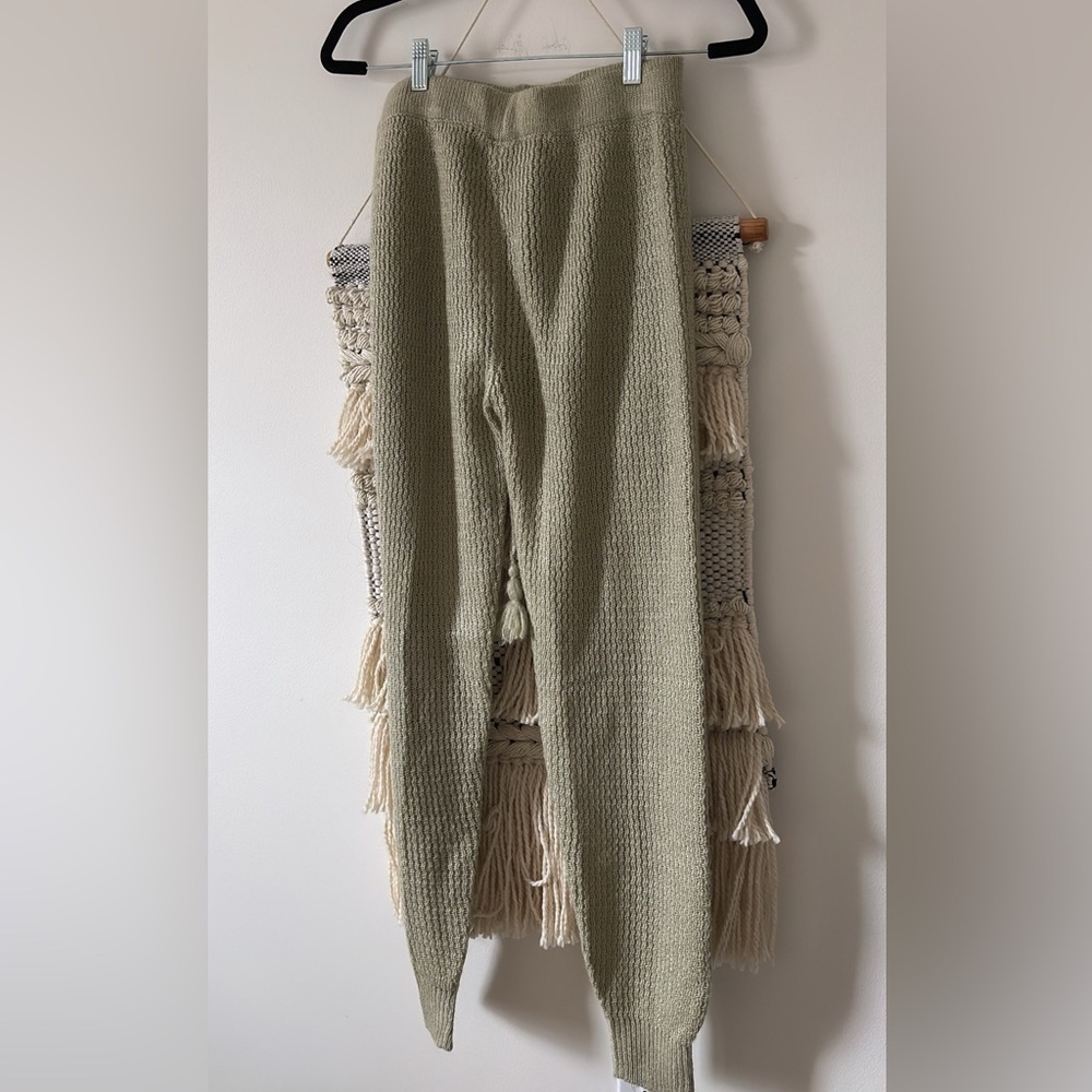 NWT Flook The Label Mohair Wool Tapered Knit Jogger Pants Tassle Medium - Picture 3 of 5